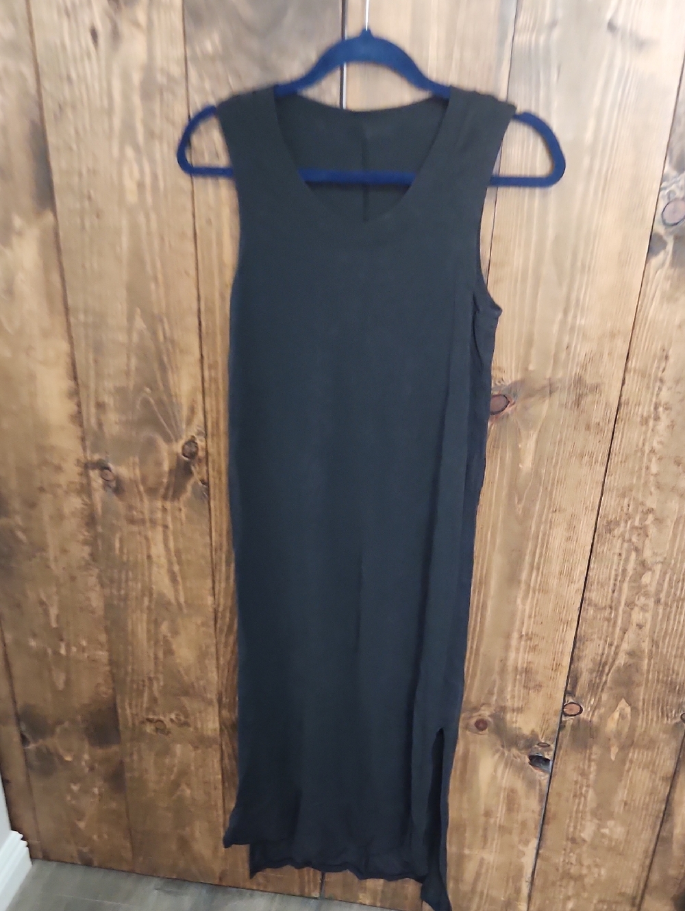 Lululemon Sleeveless Black Maxi Dress with Side Slit